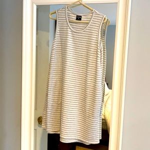Light a grey and White Stripped Shift Dress